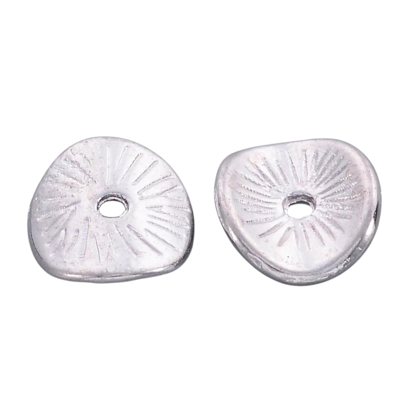 Wavy spacer beads 1mm hole 9.5×8.5x1mm antique silver lead free nickel free