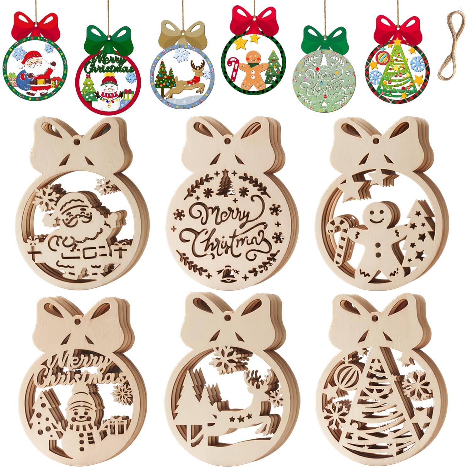 Christmas 10cm (4inch) height, 0.08 inch thickness, Wood Cutouts
