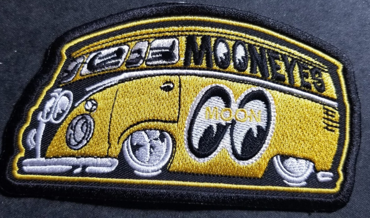 Mooneyes Bus Patch Embroidered Hot Rod VW Style Van Iron On Sew On 2.5×4.75