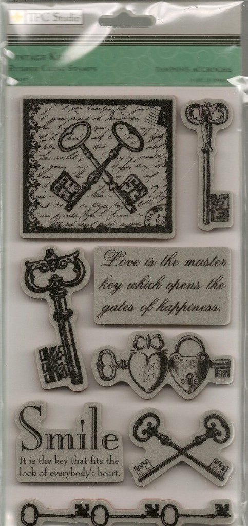 TPC Rubber Cling Stamps VINTAGE KEYS Love Smile