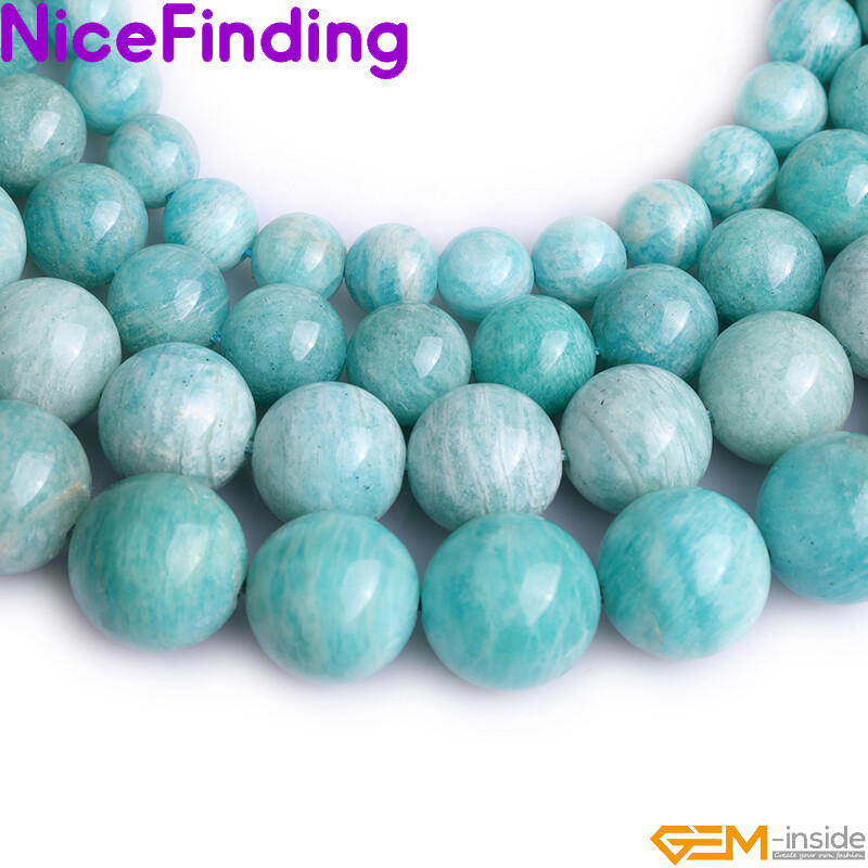 Natural Brazilian Amazonite Round Stone Beads For Jewelry Making 15” 6mm 8mm