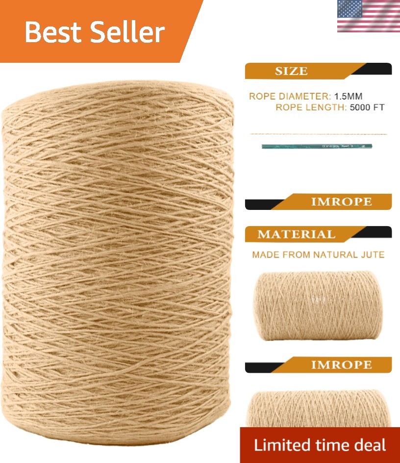 High-Quality 1.5mm Natural Jute Rope 5000 Feet – Perfect for All Your Projects