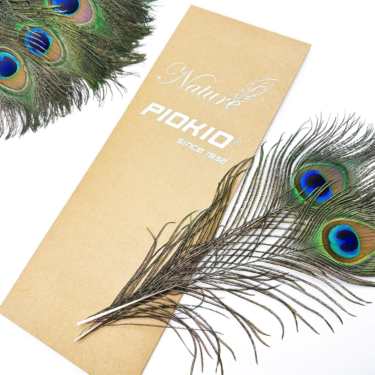 “Piokio 50 pcs Peacock Feathers in Bulk 10-12 inch(25-30 cm) Inch(50PCS) “
