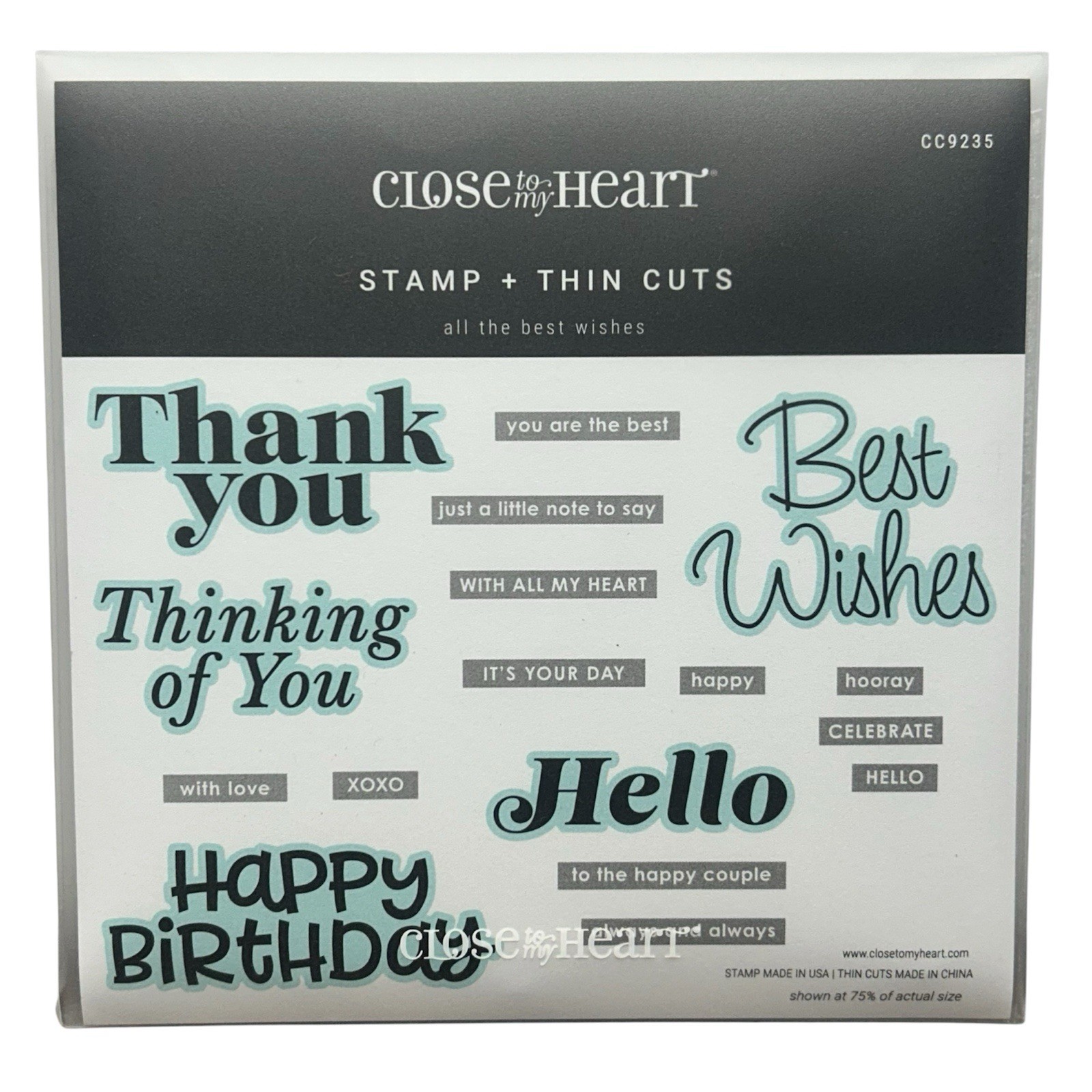 Close To My Heart All The Best Wishes Stamp & Thin Cuts CC9235 Birthday CTMH
