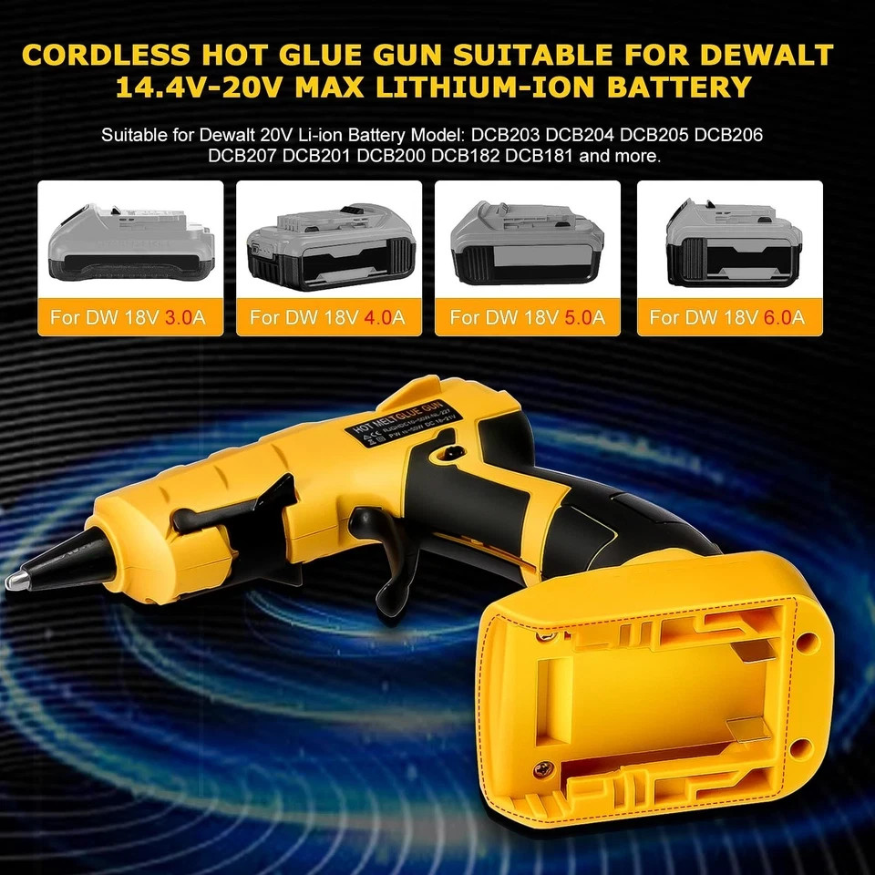 Cordless Hot Glue Gun For Dewalt Suitable For Dewalt 18v/20v Max Lithiumion Batt