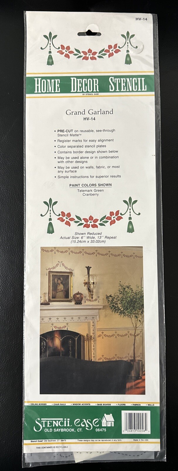 Home Decor Stencil Ease HV-14 Grand Garland New & Sealed With Instructions