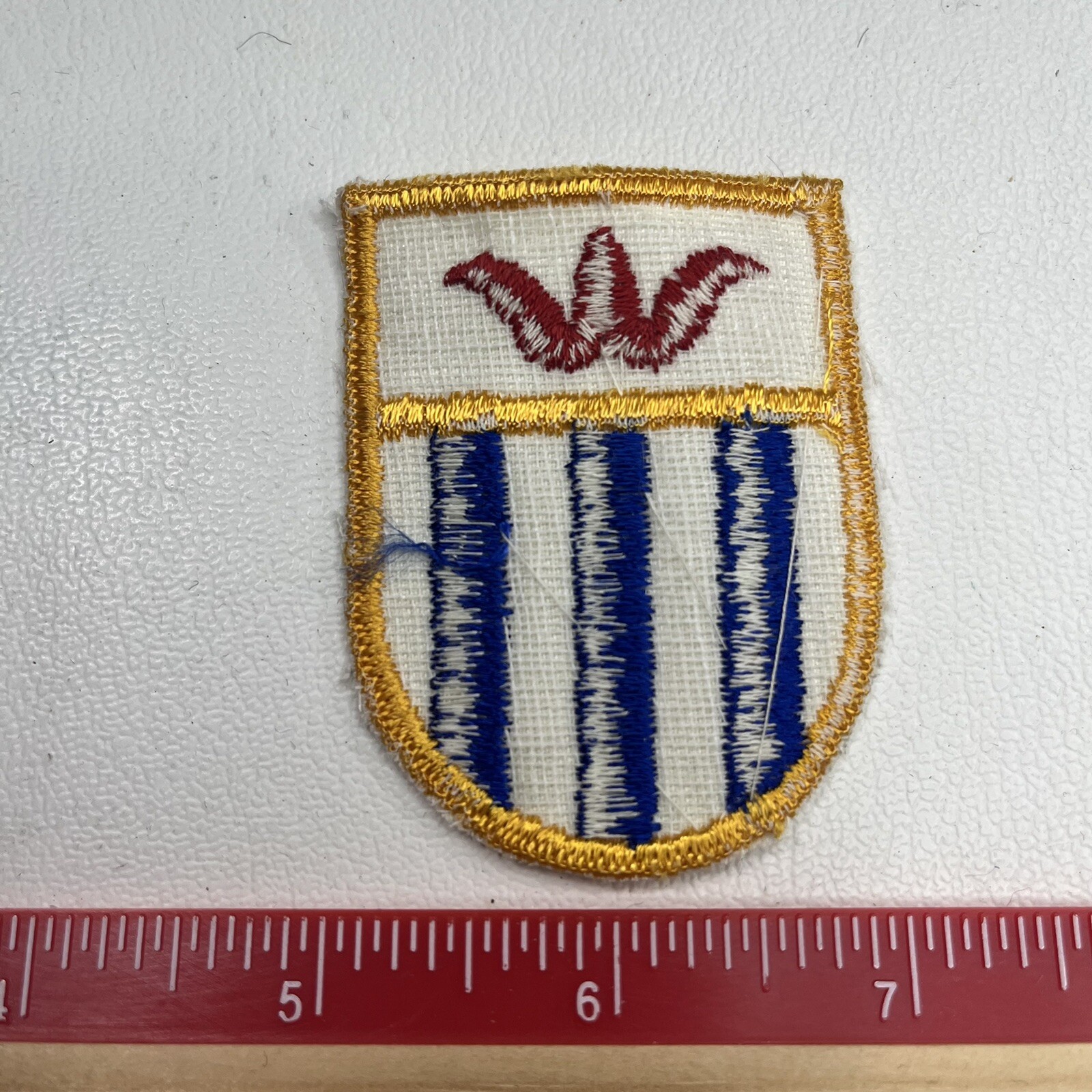 Unknown Shield Crest Patch (Red White Yellow Blue) B023