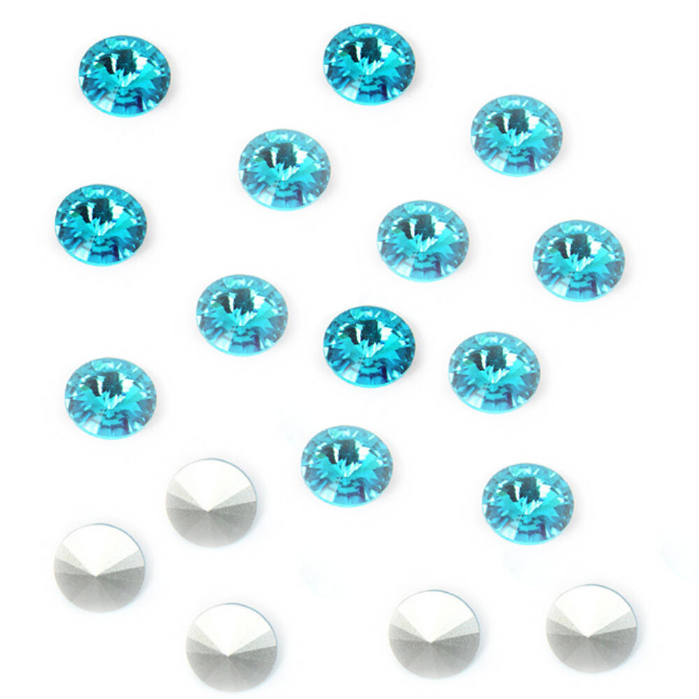 144PCS Point Back Crystals Rhinestone Rivoli Fancy Glass Stones 6mm-18mm Varies