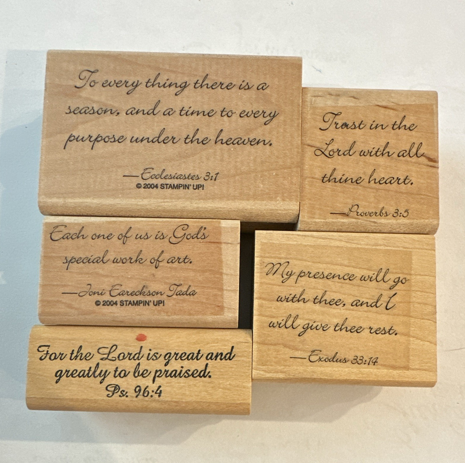 Stampin’ Up! Religious Sentiment Scripture Quotes Wood-Mounted Rubber Stamp Set