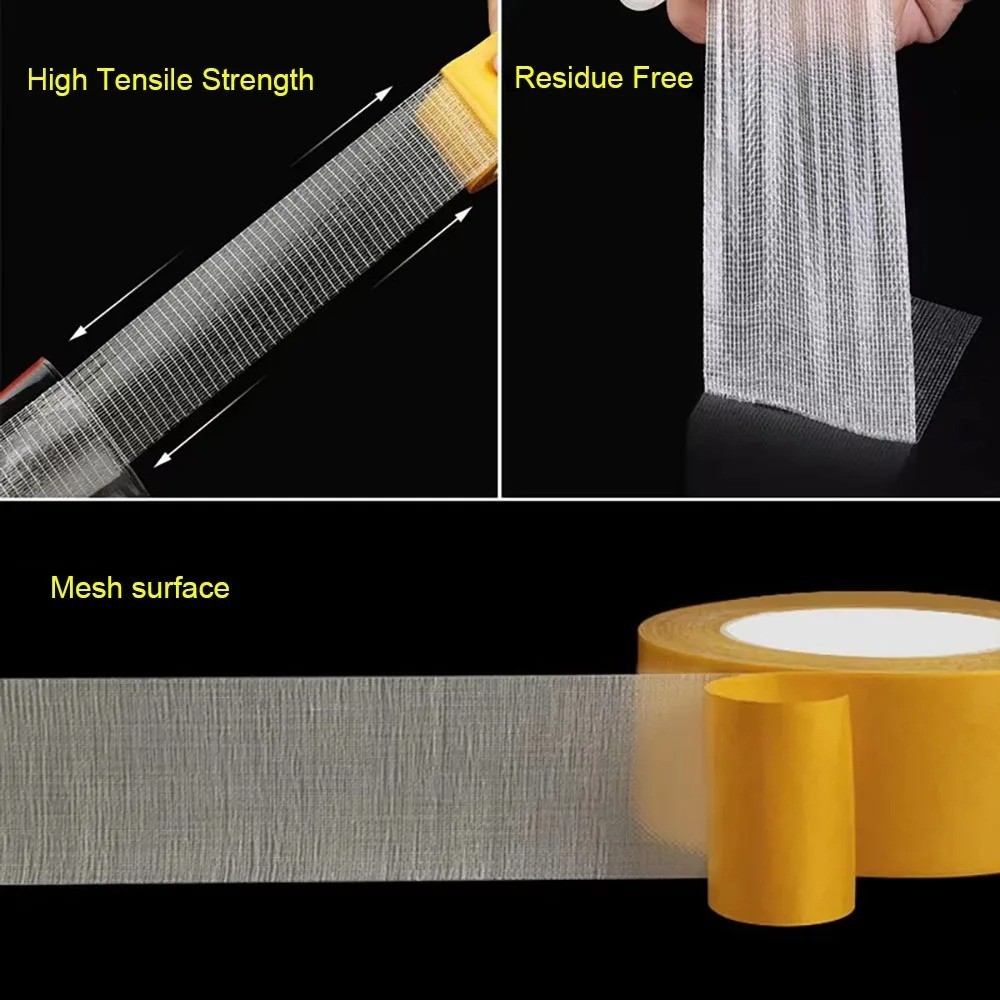 Super Strong Double Sided Adhesive Tape Heavy Duty Waterproof Clear Mesh Grid ⭐
