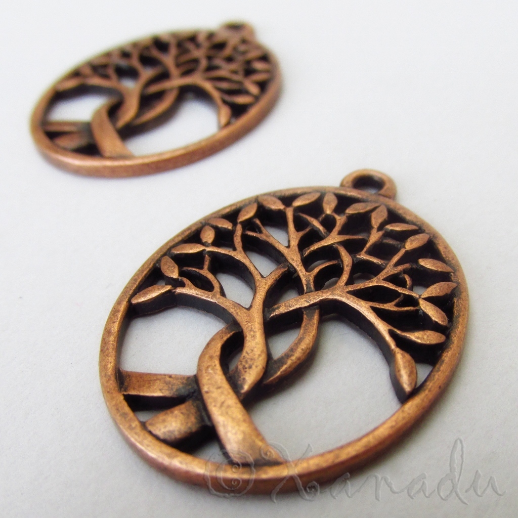 Tree Of Life Charms 31mm Antiqued Copper Tree Pendants C7708 – 2, 5 Or 10PCs