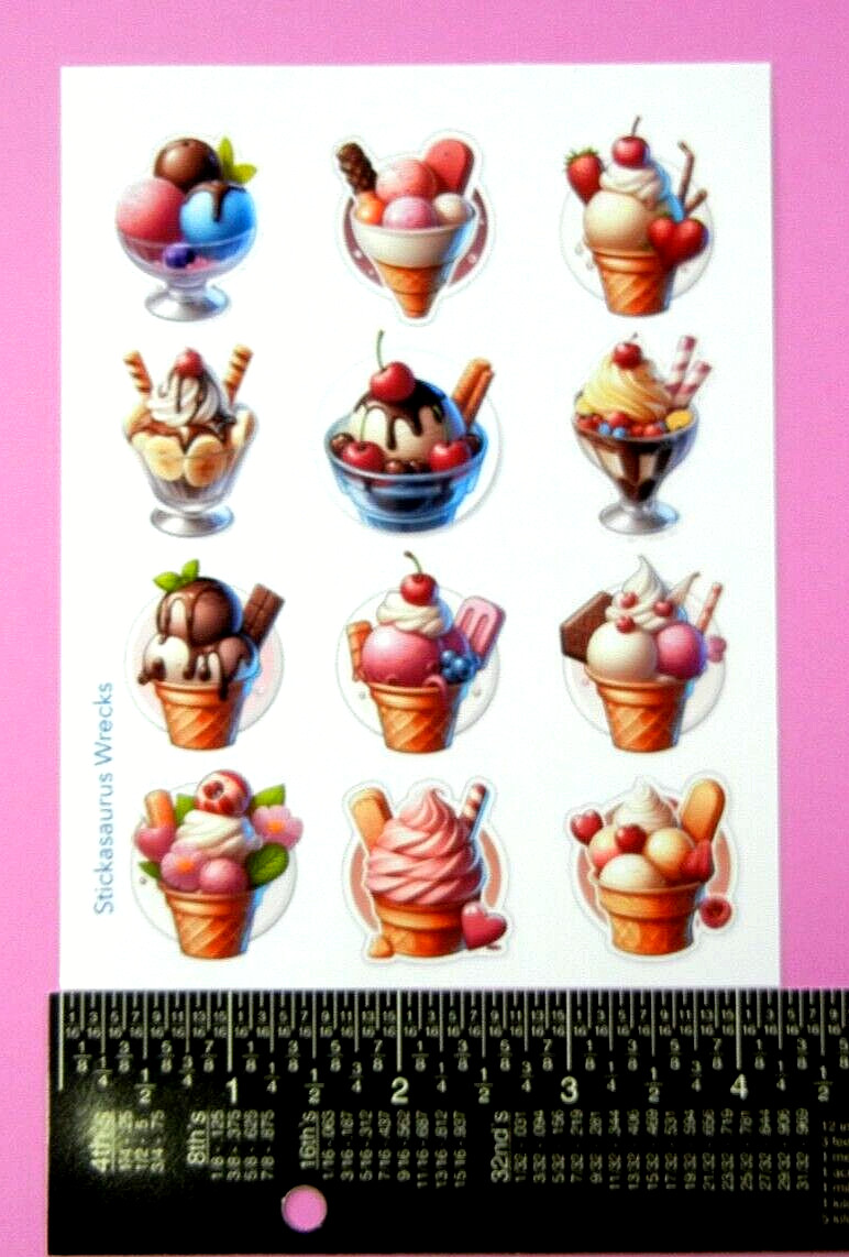 Ice Cream Sticker Sheet Glossy