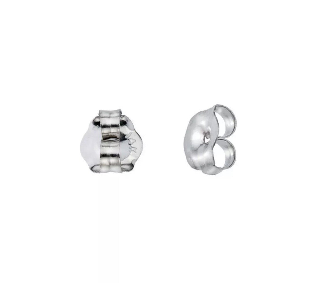 14k White Gold Earring Butterfly Backing Medium 1 Pair Top Quality Value $59.95