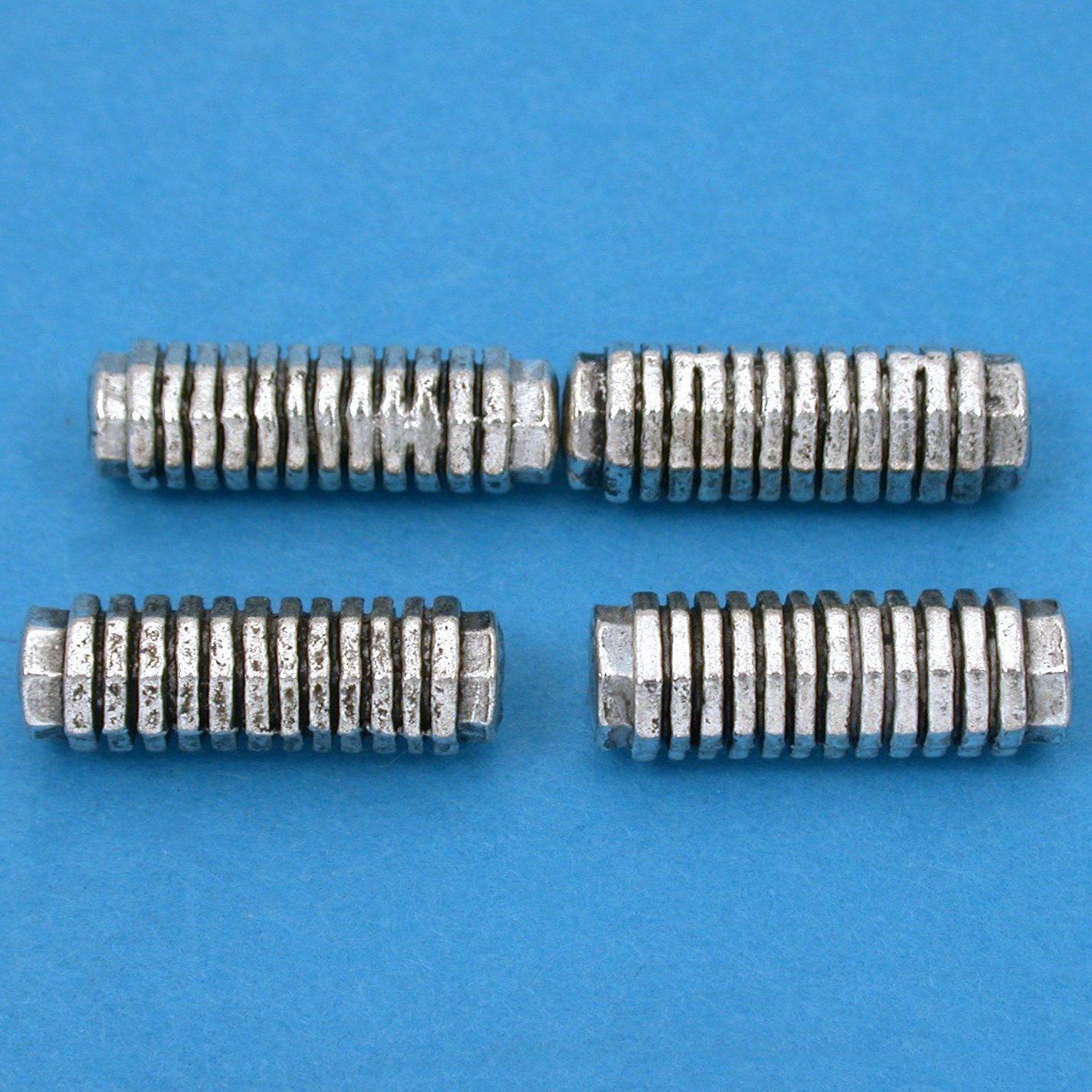 15g Bali Octagon Tube Beads Antq Silver Plt 17mm App 4