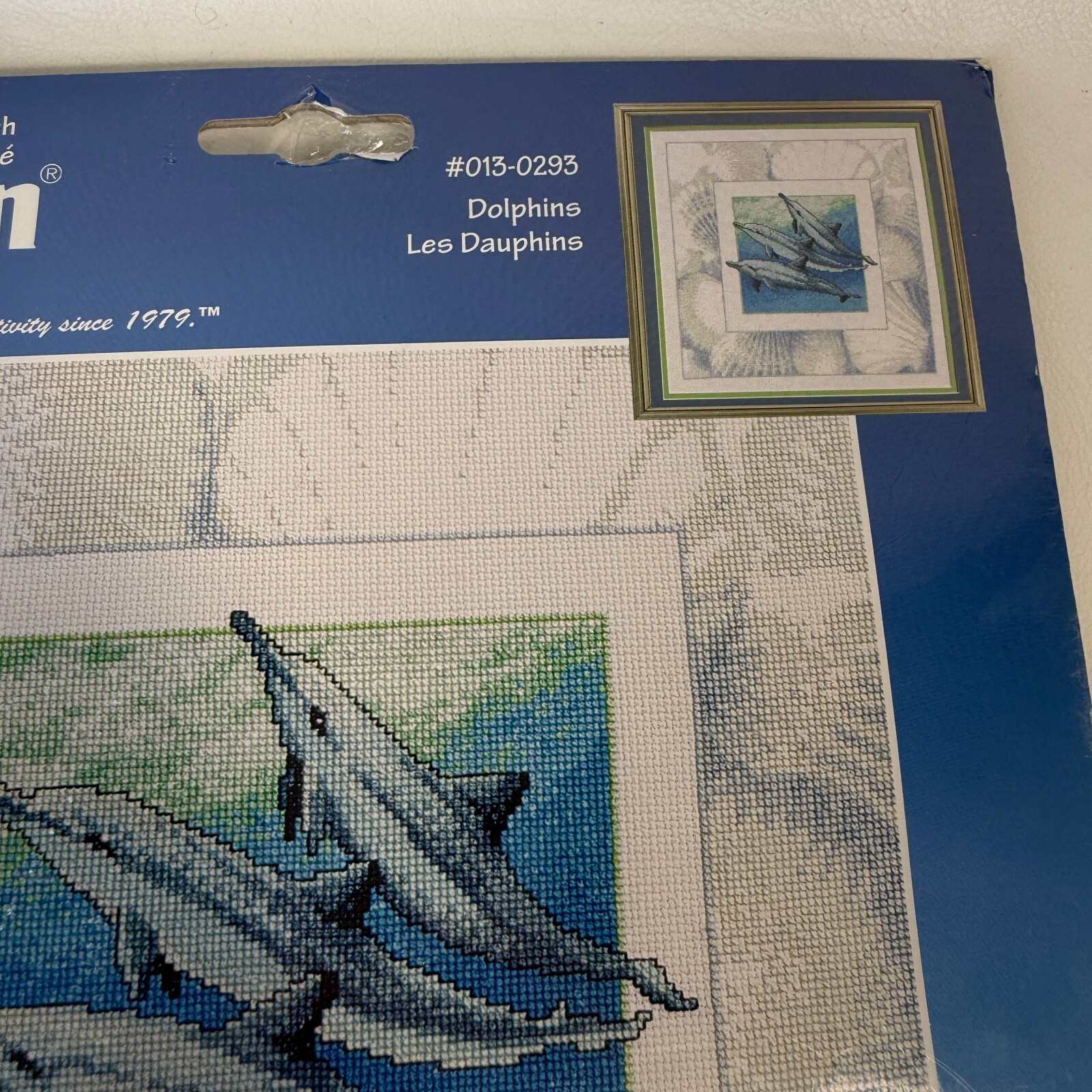 Janlynn Dolphins 13″ x 13″ Counted Cross Stitch Kit #013-0293 Beach Coastal