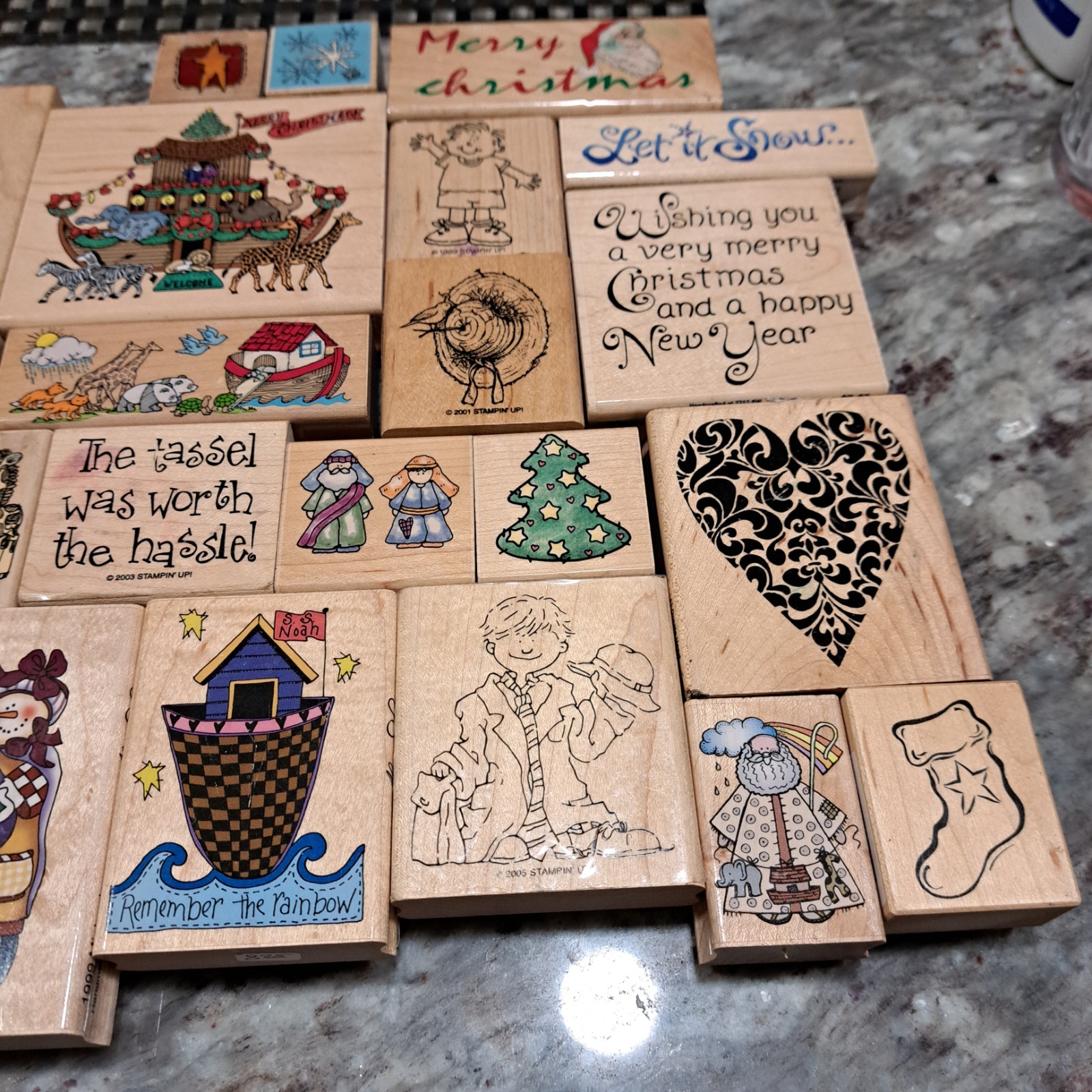 25 Rubber Wooden Stamps Mixed Lot Various Sizes & Themes