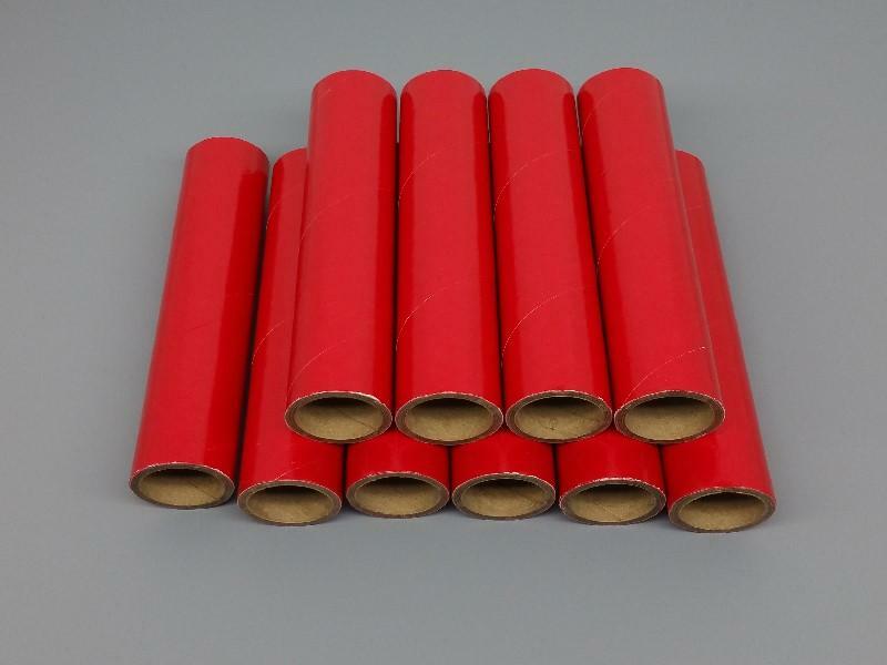 10pc Fireworks Gloss Red Heavy Wall Cardboard Tubes, 1″ x 6″ x 1/8″ Pyro 37mm