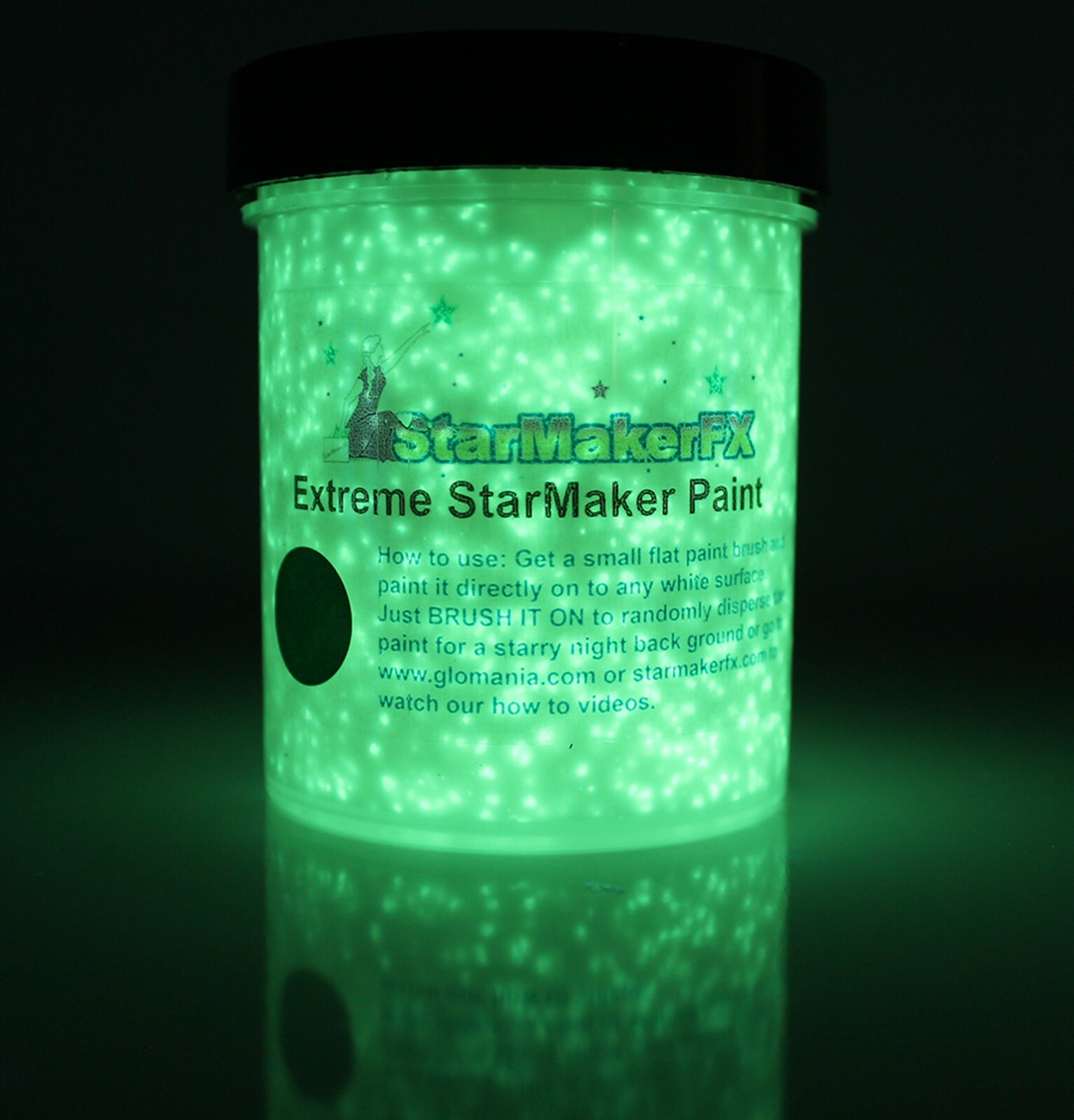 GREEN Extreme StarMaker Glow in the dark paint 2oz pot FREE UV KEY RING
