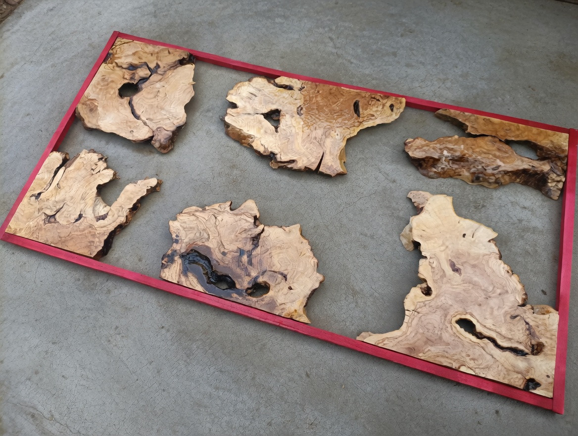 Live Edge Olive Root Slab Set for DIY River Table, Ready to be Resin Table 20×32