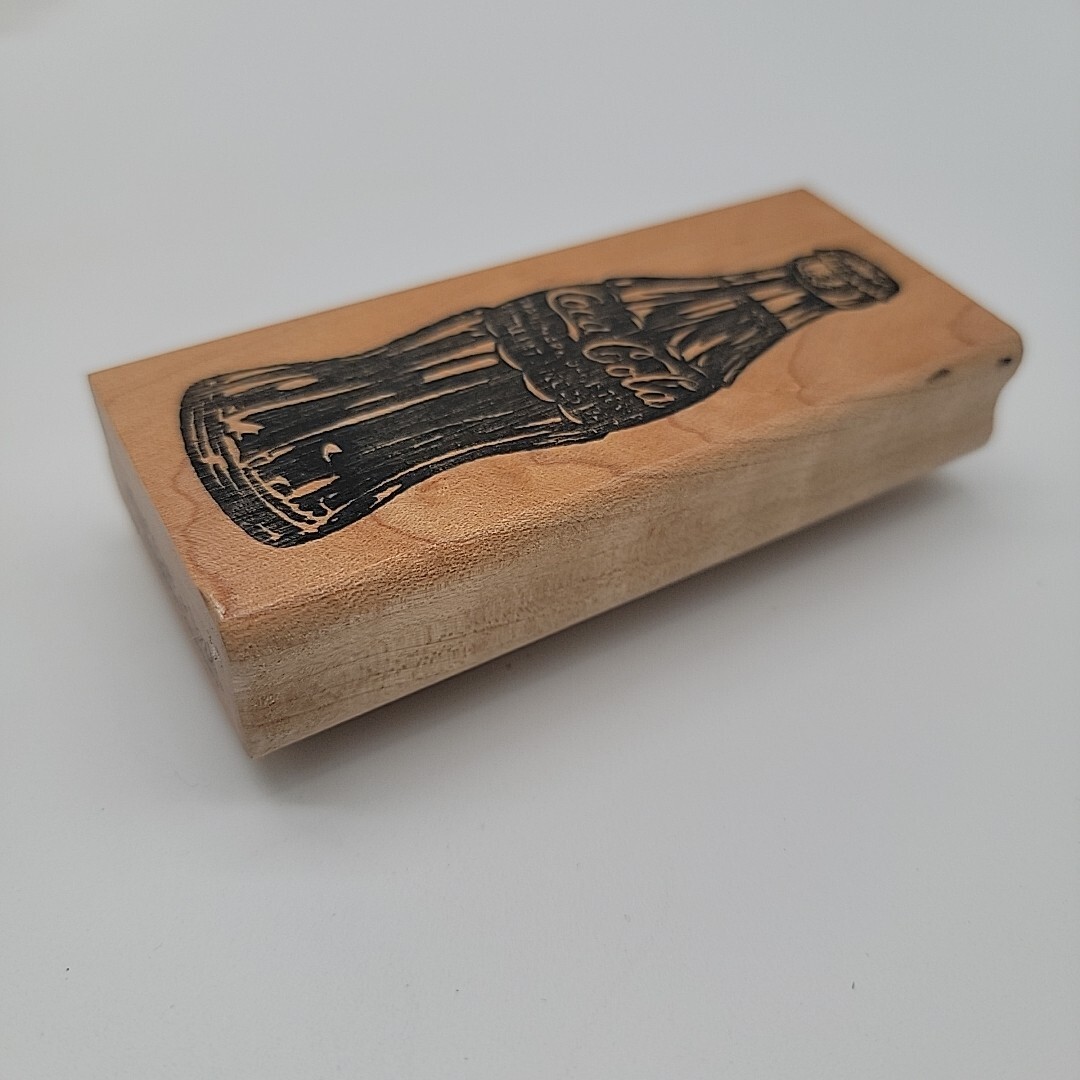 Coca Cola Bottle Mounted Rubber Stamp Wood Wooden Visions of Ink Sisters Oregon