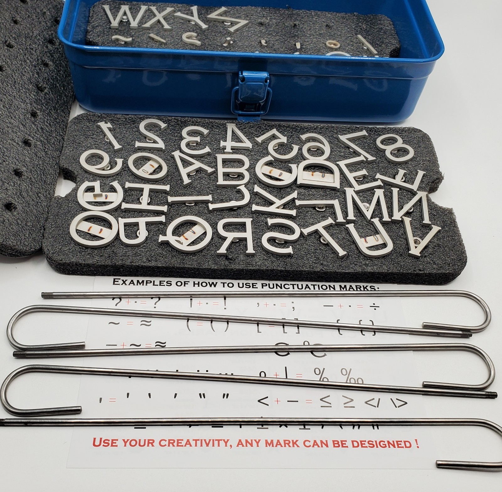 Branding Stamp Set 1.25in Letters Numbers Marks Full Set Unused Metal Toolbox