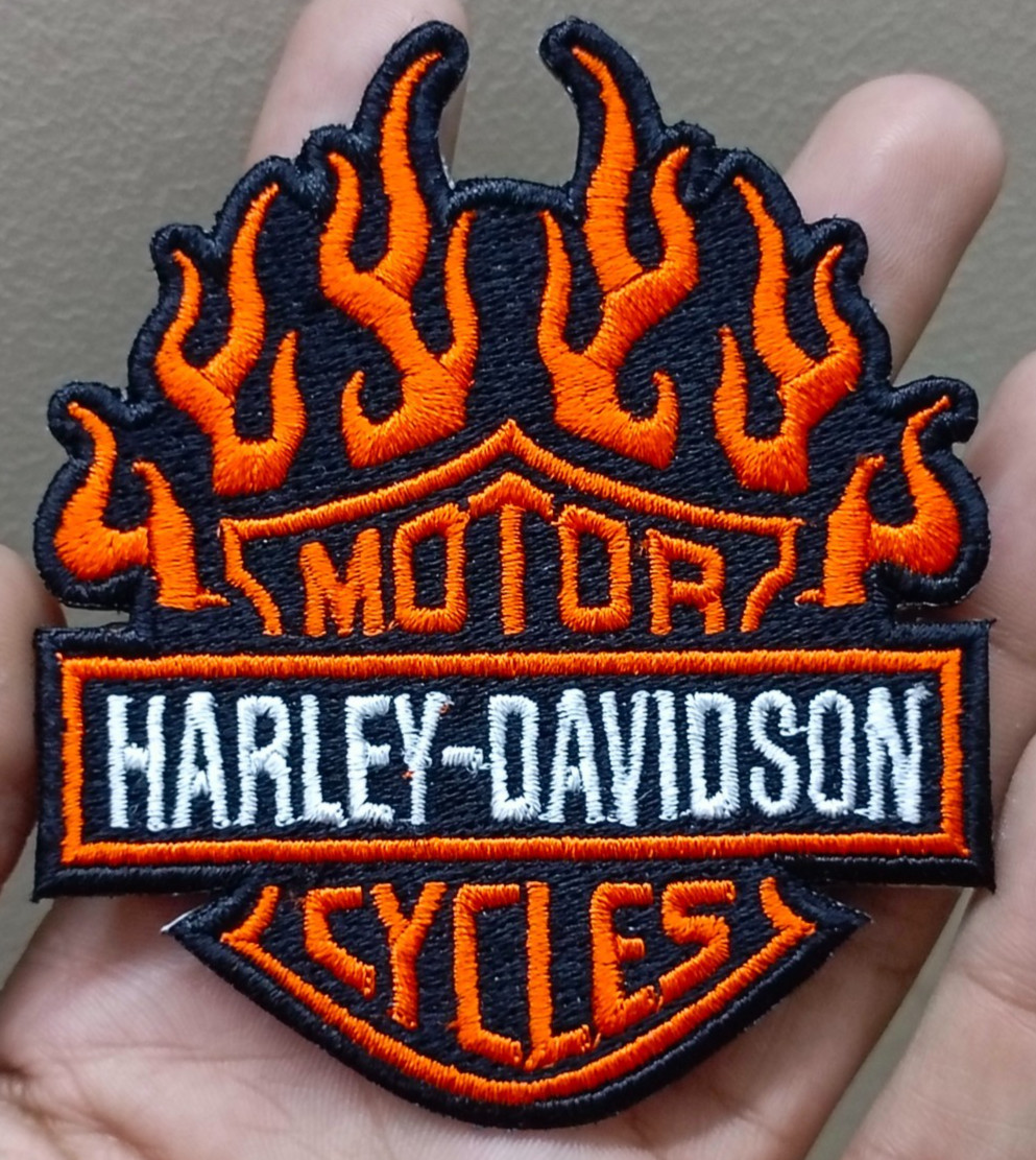 Harley Motorcycles Iron On Patch – Sew Patch – Embroidered Patch 3″ x 3.5″