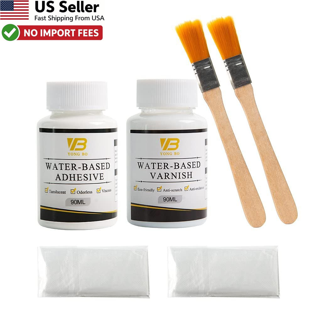 Gold Leaf Glue Gilding Adhesive Kit Water Based Varnish Resin Art Craft Brushes