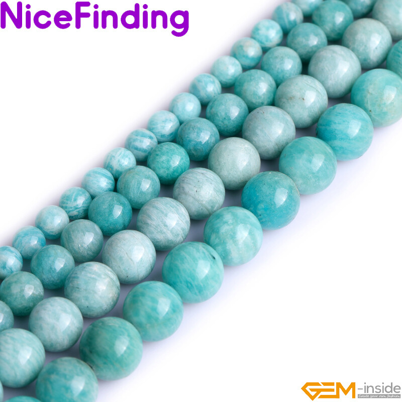 Natural Brazilian Amazonite Round Stone Beads For Jewelry Making 15” 6mm 8mm