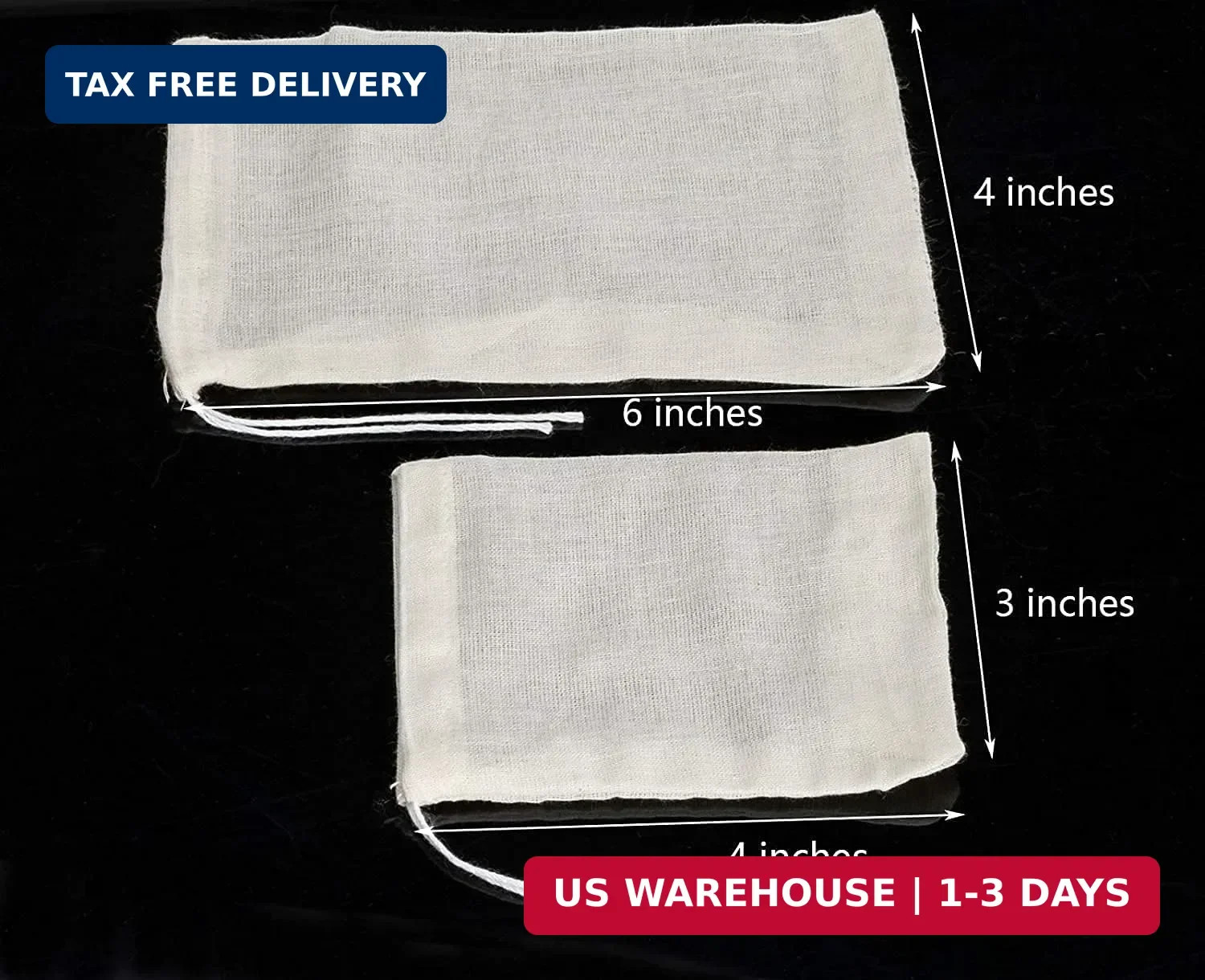 20 Pcs Natural Cotton Muslin Drawstring Bags, 6 x 4 Inches | Unbleached Cotton,