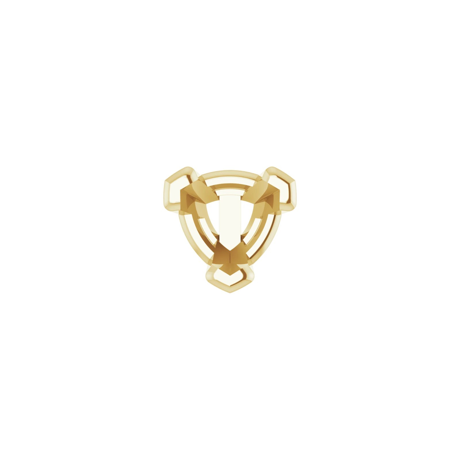 10K 14K 18K Gold, Platinum & Silver 5 mm Trillion V-Prong Earring Setting