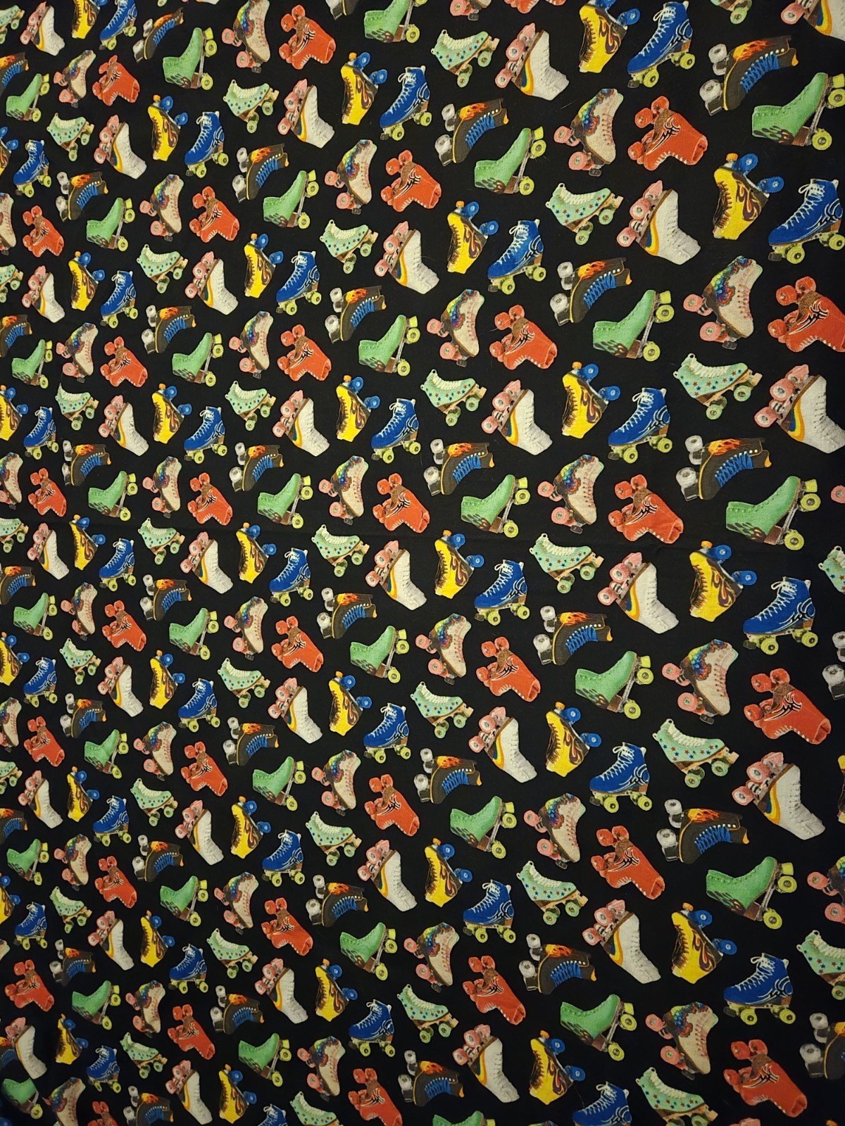 Roller Skate Multicolor Cotton Fabric Up to 45” Wide for Quilting, Crafts