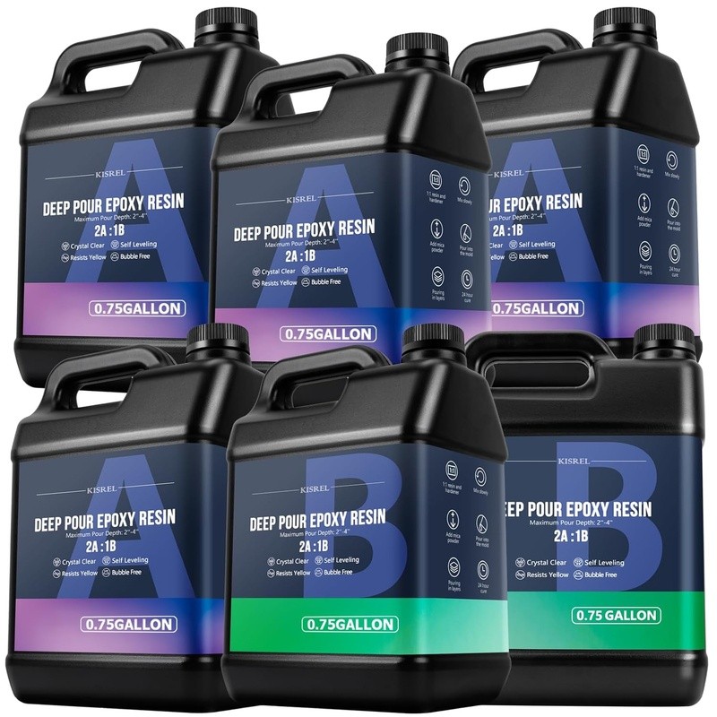 Deep Pour Epoxy Resin Kit 3 Gallon High Hardness River Tables Crafts Bar Tops US