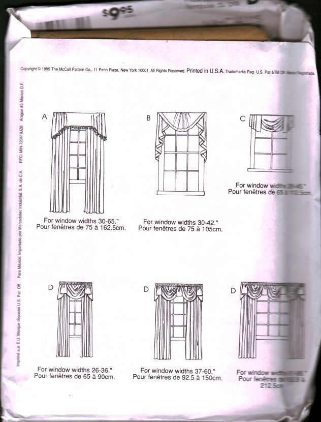 8772 Vintage McCalls SEWING Pattern Curtains Drapery Window OOP Home Decor Sew