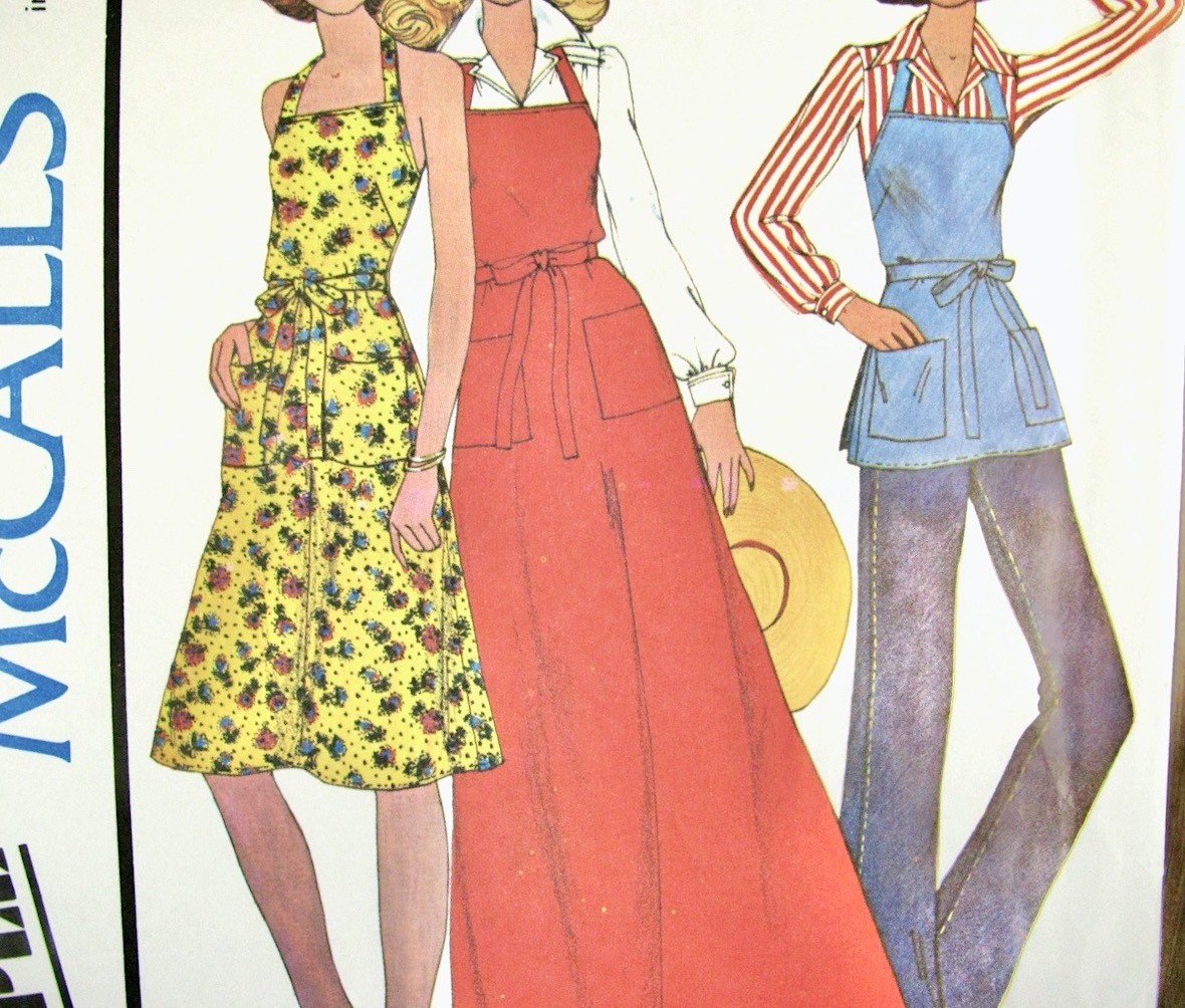 Apron Sewing Pattern Wrap Around Tied McCalls Carefree Sample All Sizes Uncut