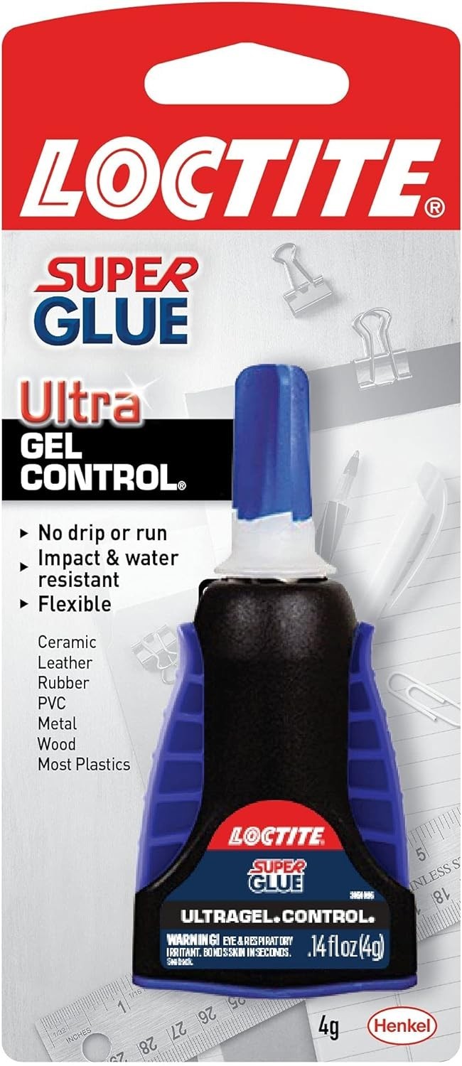 Loctite Super Glue Ultra Gel Control, Clear, 0.14 fl oz Bottle, 1 Pack