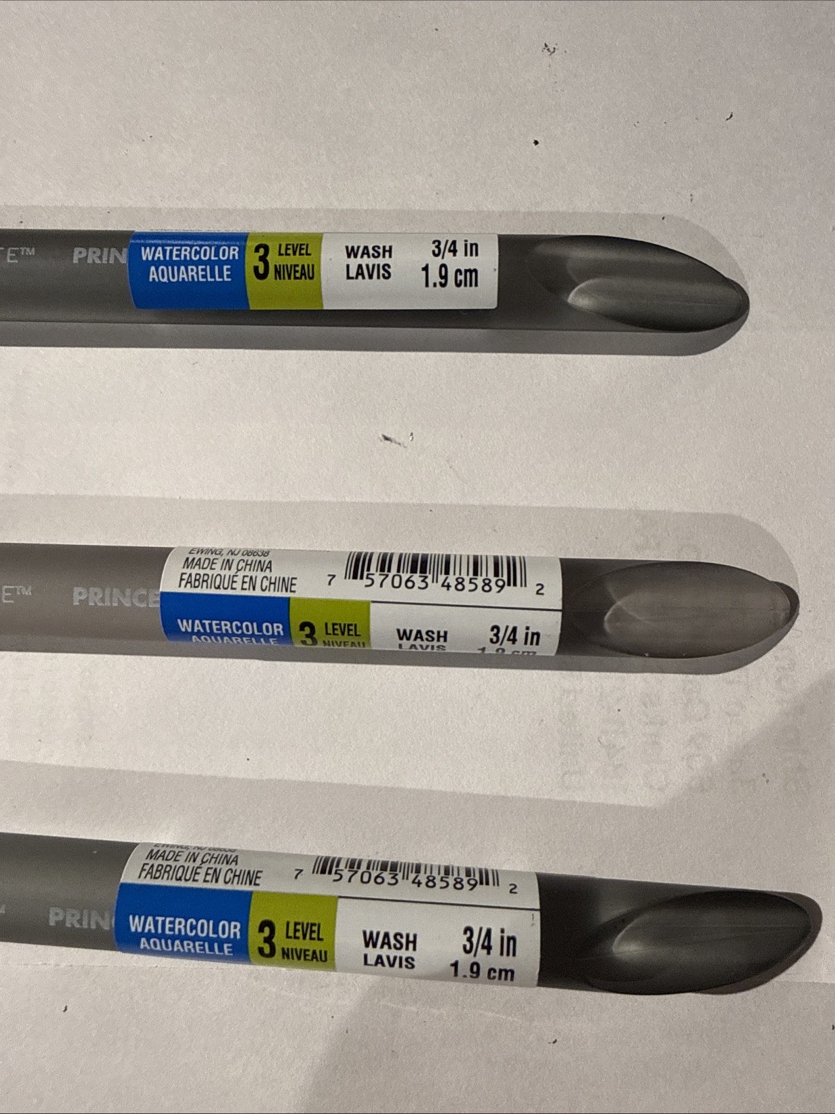 Princeton Aqua Elite Artist Brush Synthetic , 3pc Set 3/4 Wash Lavis Level 3