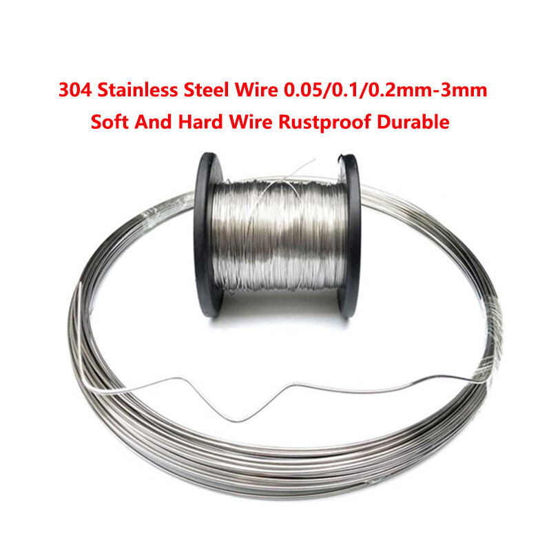 304 Stainless Steel Wire 0.05/0.1/0.2mm-3mm Soft And Hard Wire Rustproof Durable