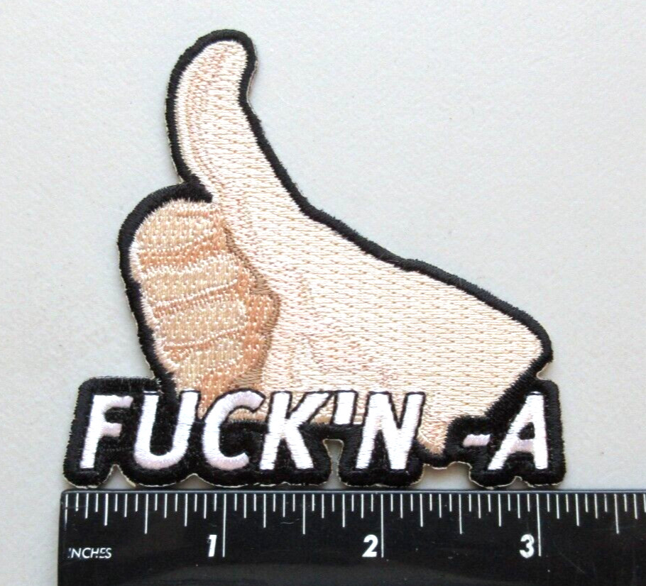 🔥FUCK’N-A THUMBS UP BIKERS VEST BATTLE JACKET VEST HAT EMBROIDERED PATCH