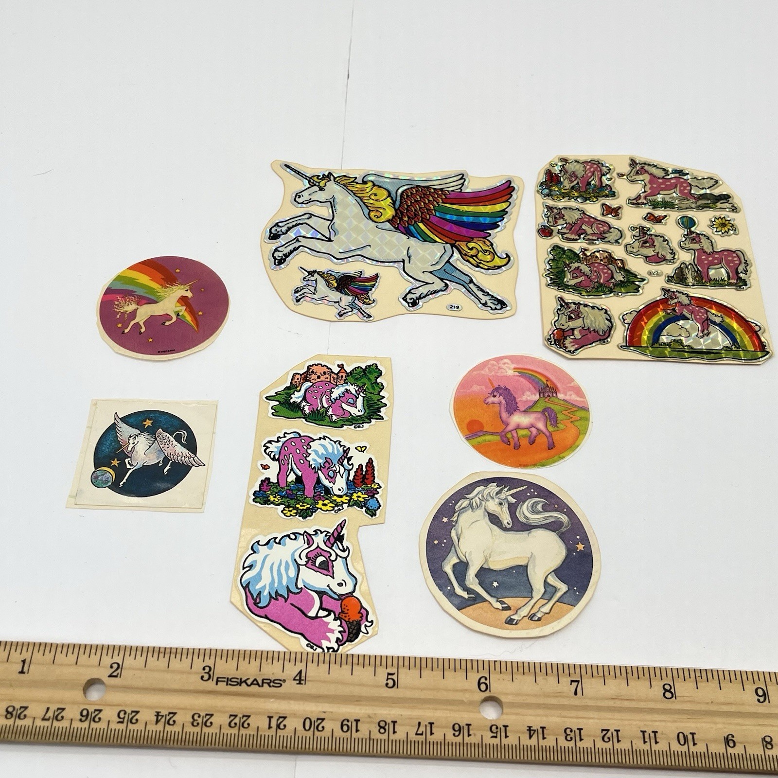 Vintage Unicorn Rainbow Pegasus Prism 1980s Stickers Unused Lot