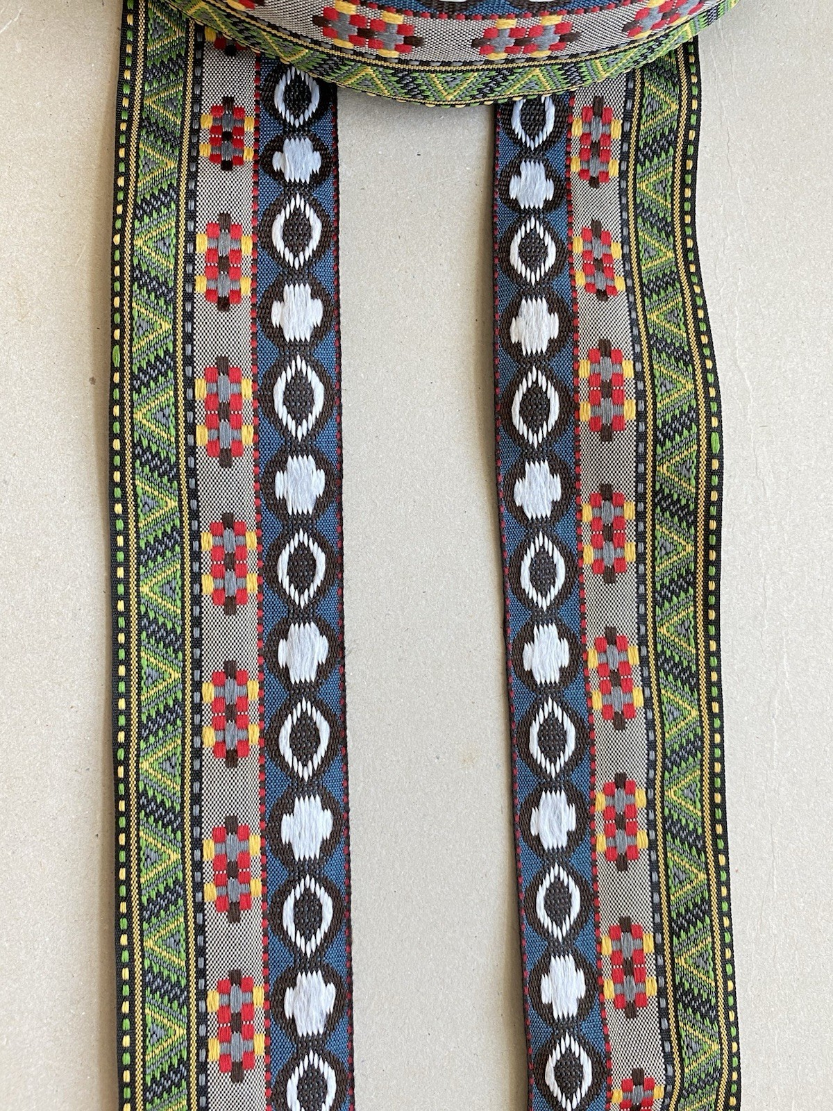 2 Yards Multicolor Jacquard Ribbon Trim for Sewing/Crafts/Belts/JG02/1.5″ Wide