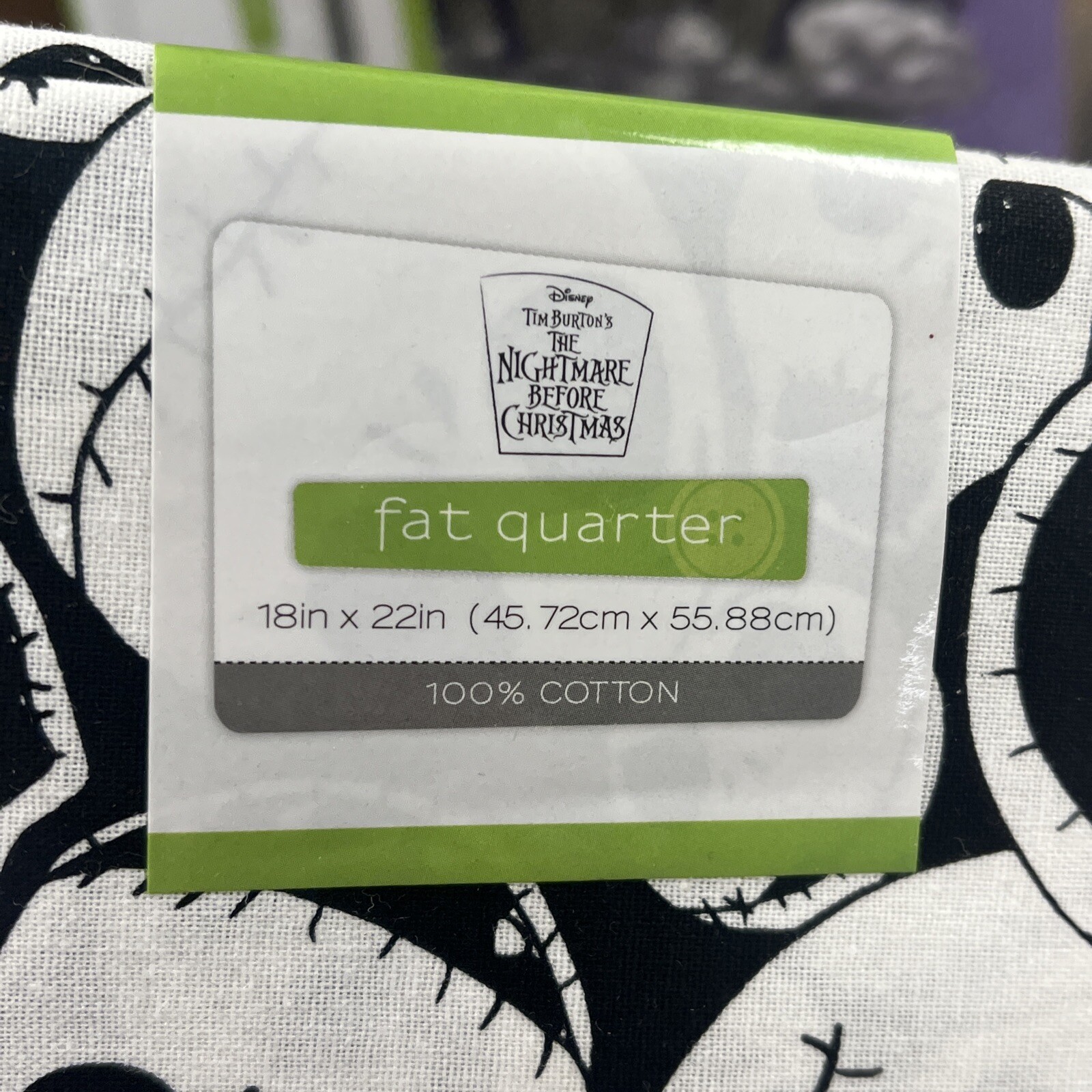 The Nightmare Before Christmas Fat Quarter 18in x 22in -Jack Faces – Set of 3