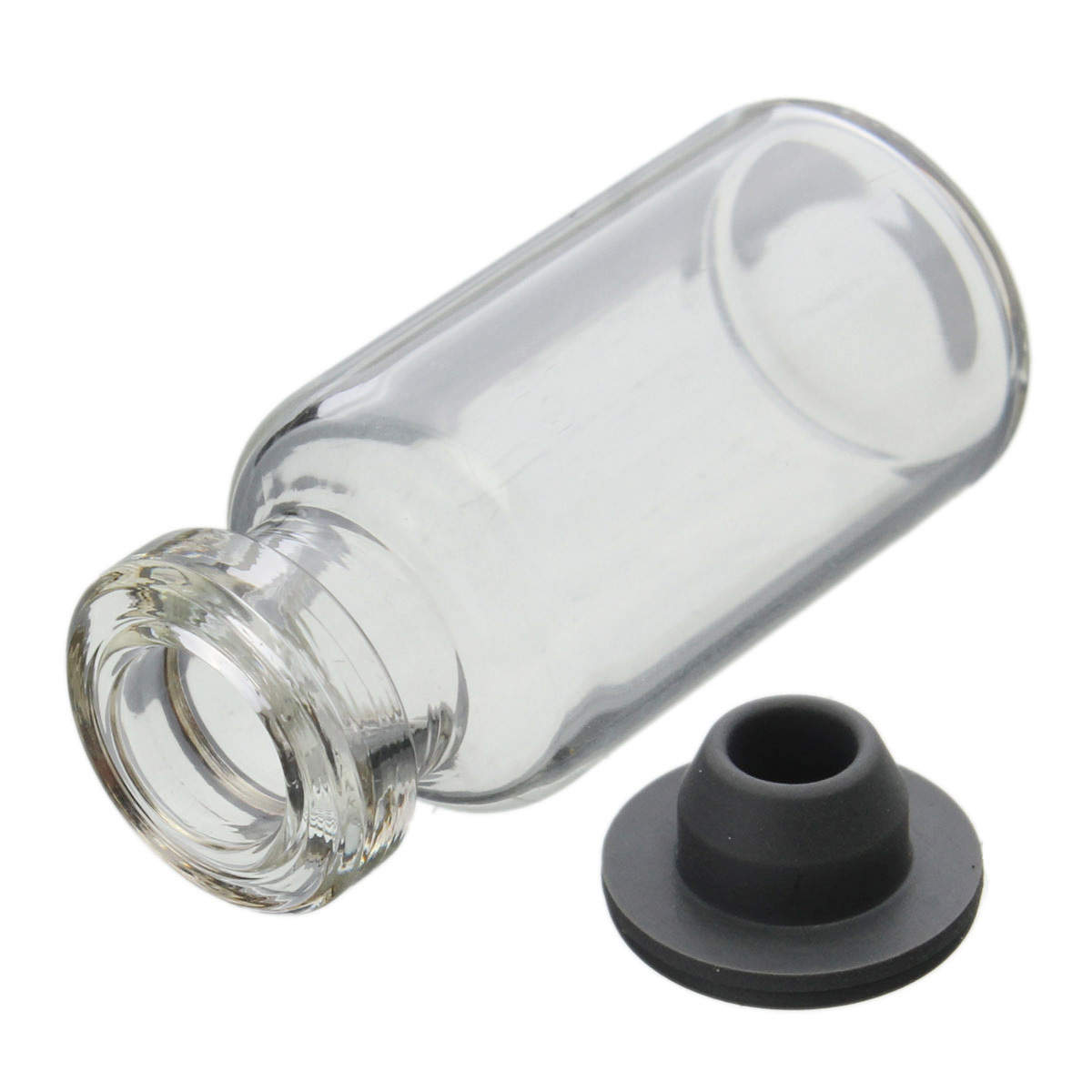 10Pcs 2ml Small Empty Sample Vials Clear Glass Bottles With Butyl Rubber Stopper