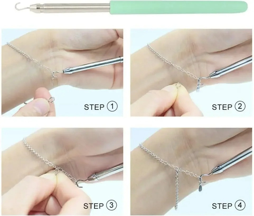 1pc Quick-Wear Jewelry Hook Tool – Easy Bracelet/Necklace Assistant – NEW
