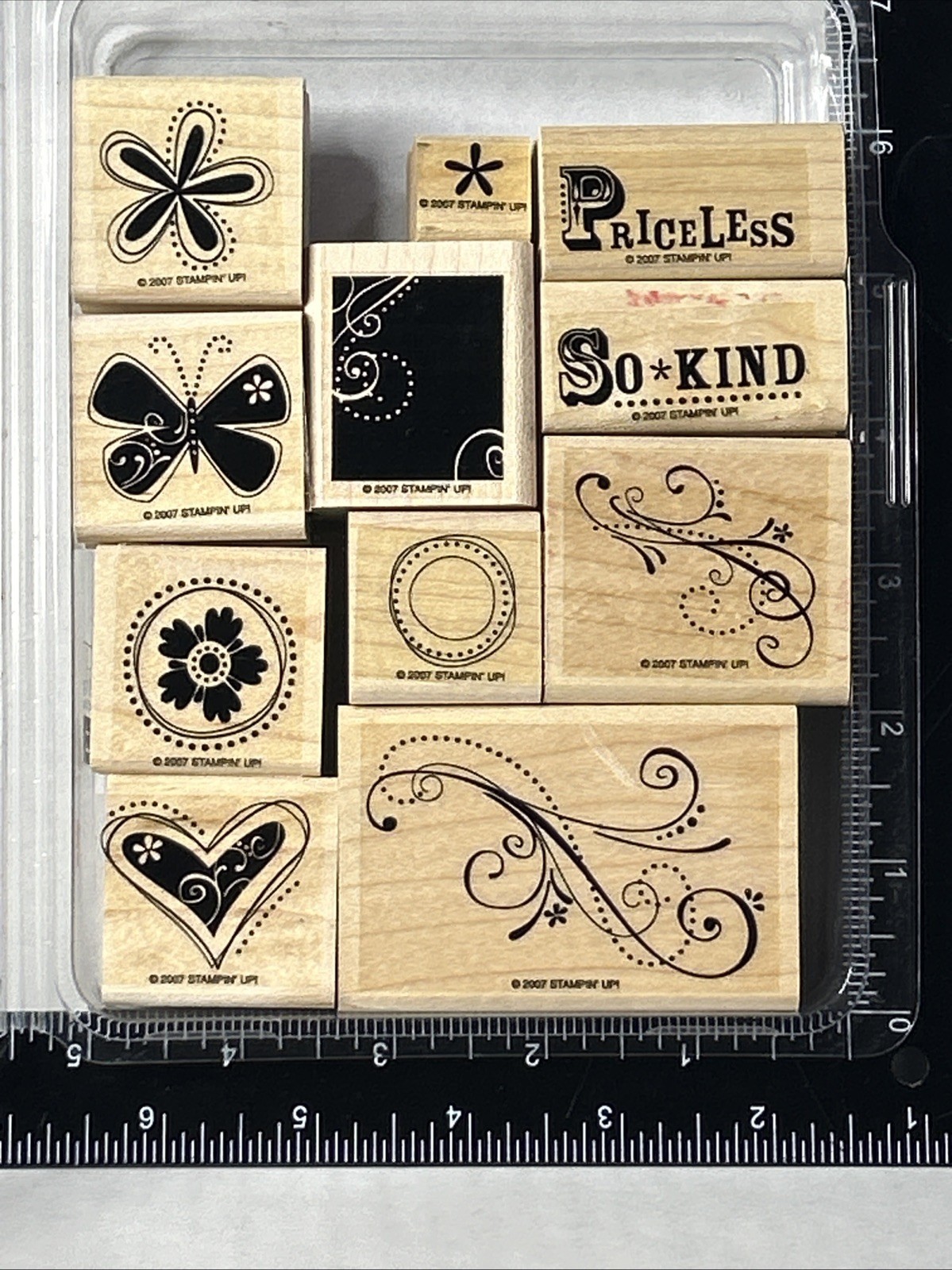 Stampin Up! Priceless Rubber Stamps Heart Butterfly Mixed Themes Flowers