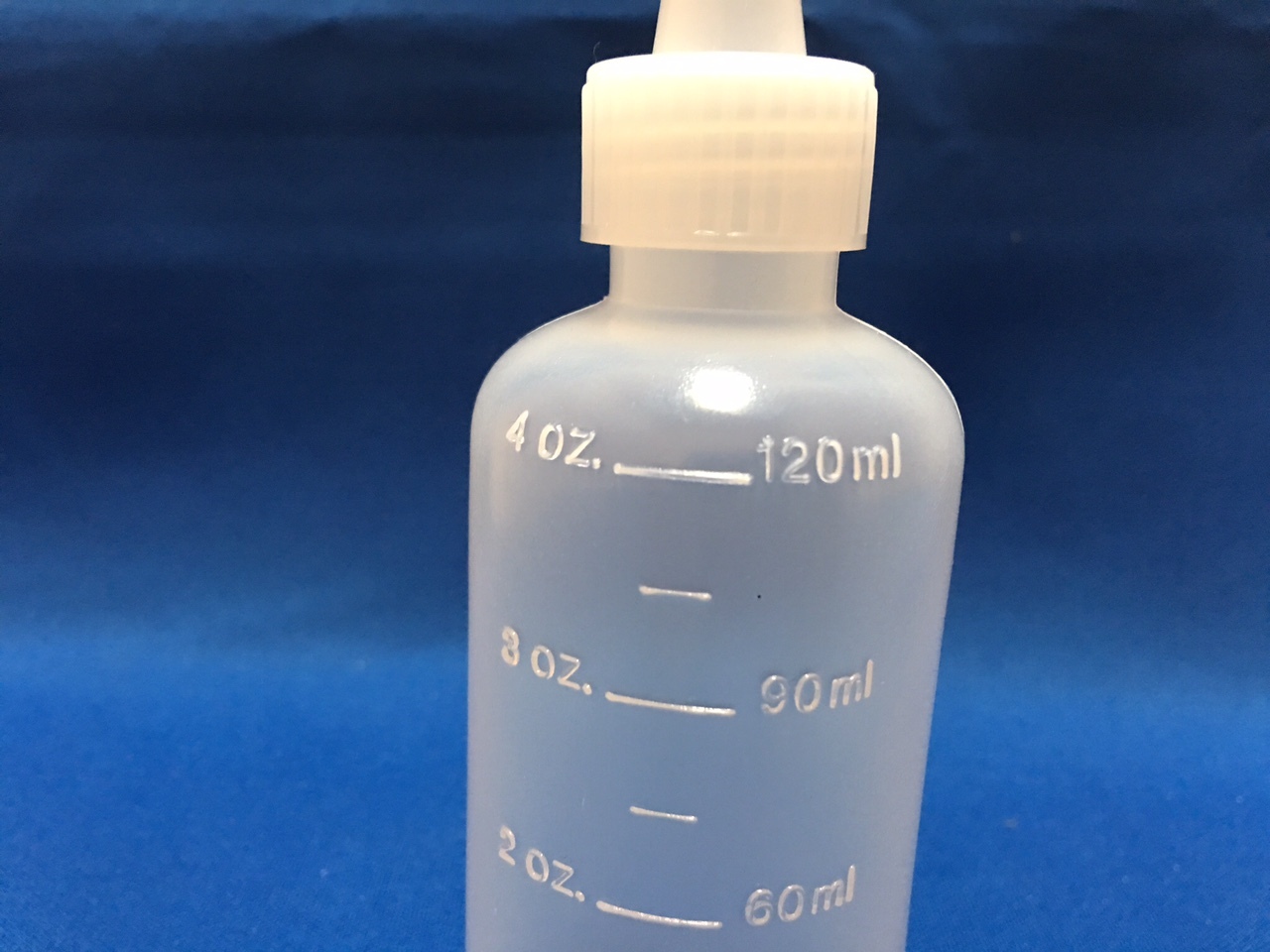 3 pack of 4oz (120mL) Plastic Boston Round Squeeze Bottles + Yorker Caps LDPE