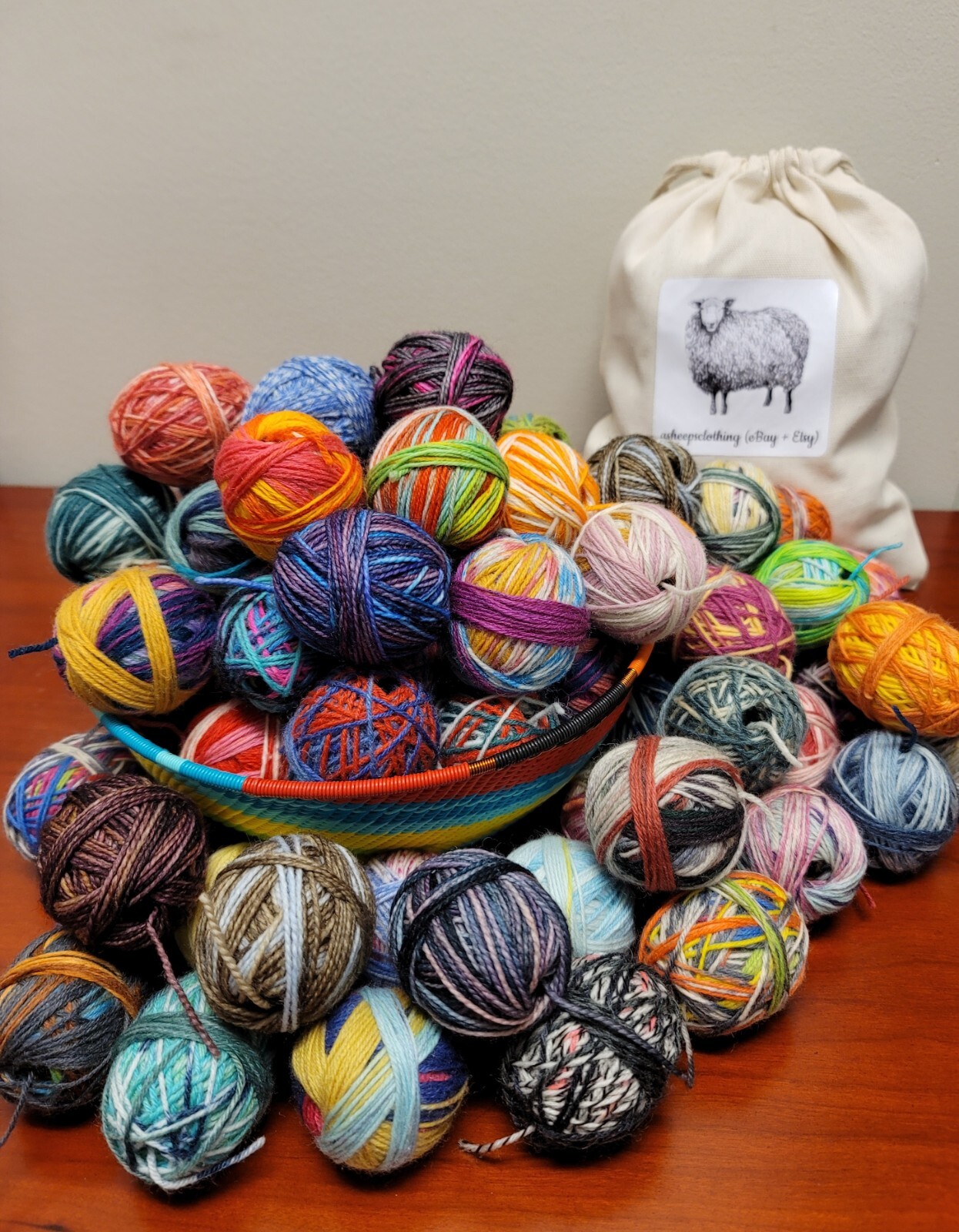 Mini Sock Yarn – various colors and manufacturers, Lot of 20 “eggs,” 10g each