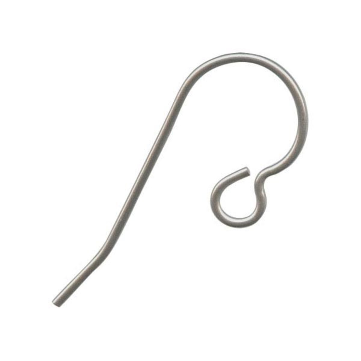 TITANIUM French Hook Ear Wires 20mm Post w/ Open Loop Grade 1 ~ Hypo-Allergenic