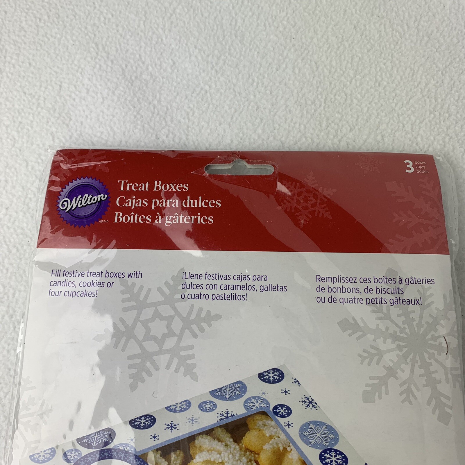 Wilton Treat Boxes 3 Pack Just For You W/Tags Snowflake 3×6.25×6.25 NEW SEALED
