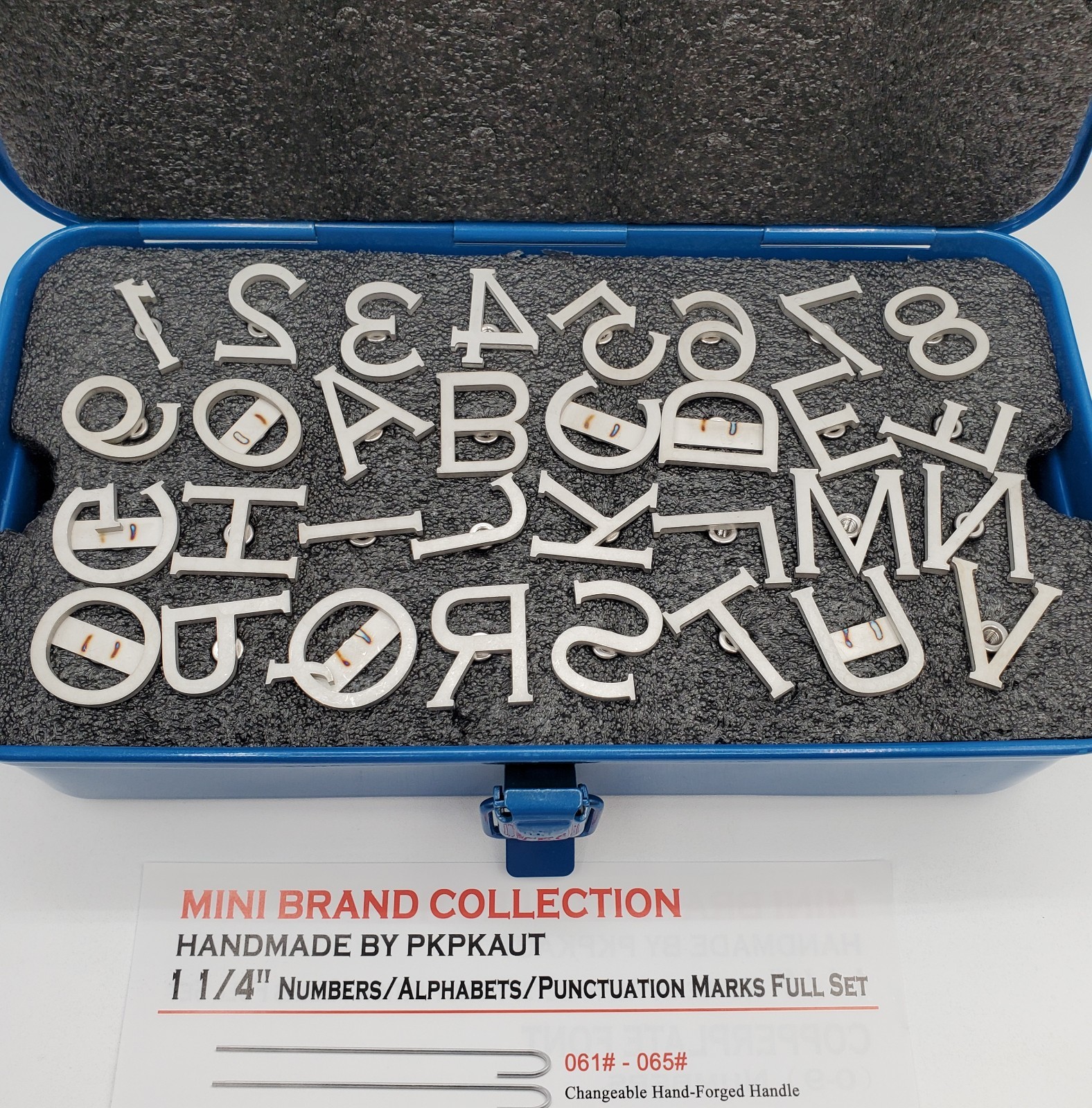 Branding Stamp Set 1.25in Letters Numbers Marks Full Set Unused Metal Toolbox