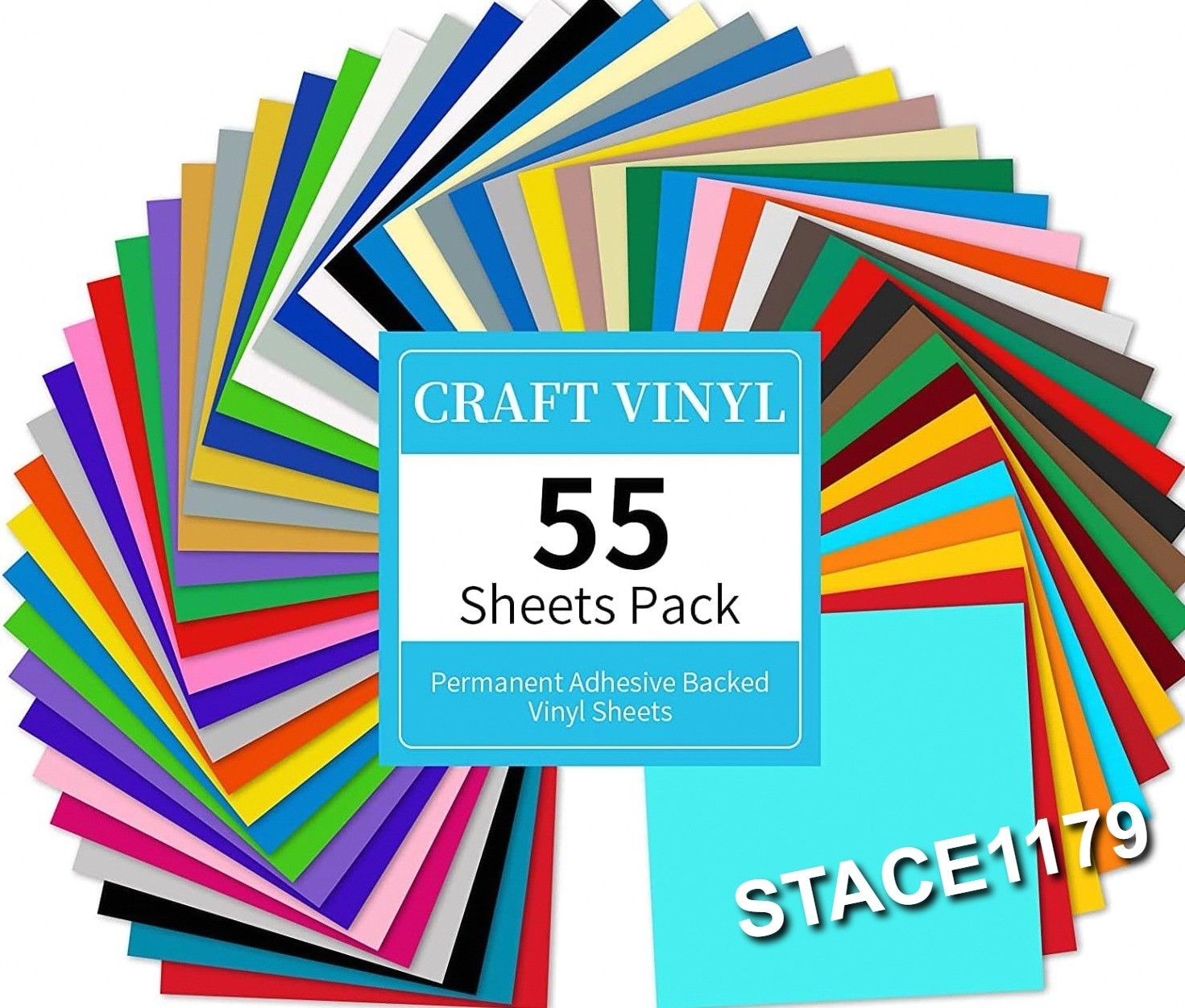 Premium 55 Pack Permanent Adhesive Vinyl 12×12 for Cutting Machine 43 Colors